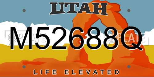 M52688Q Utah License Plate