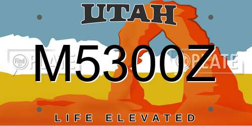 M5300Z Utah License Plate