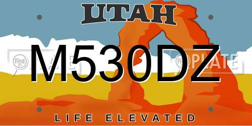 M530DZ Utah License Plate
