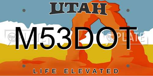 M53DOT Utah License Plate