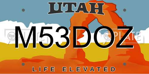 M53DOZ Utah License Plate