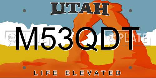 M53QDT Utah License Plate