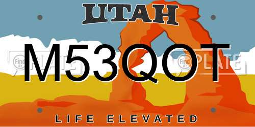 M53QOT Utah License Plate