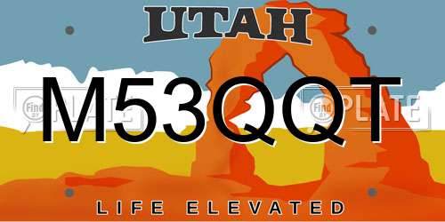 M53QQT Utah License Plate
