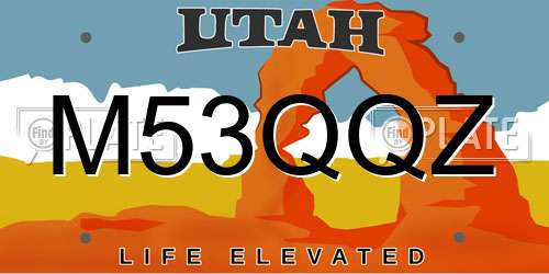 M53QQZ Utah License Plate