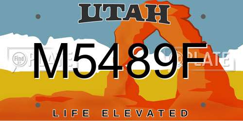 M5489F Utah License Plate