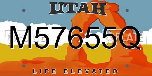 M57655Q Utah License Plate