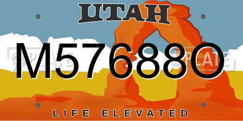 M57688O Utah License Plate