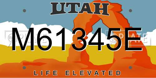 M61345E Utah License Plate