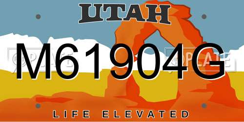 M61904G Utah License Plate