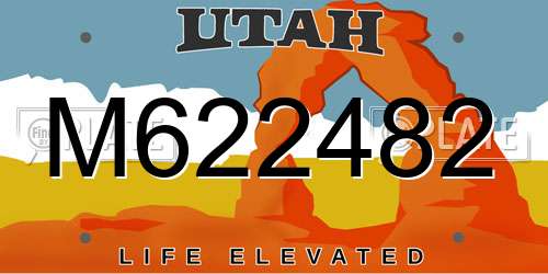 M622482 Utah License Plate