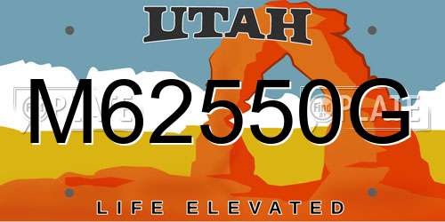 M62550G Utah License Plate