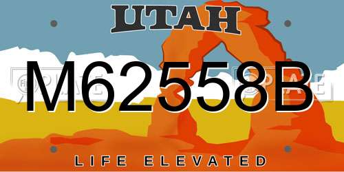 M62558B Utah License Plate