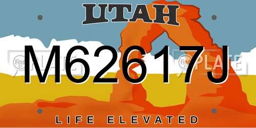 M62617J Utah License Plate
