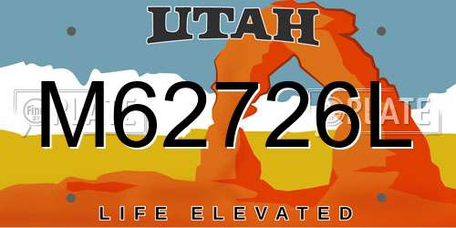 M62726L Utah License Plate