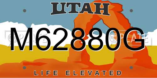 M62880G Utah License Plate