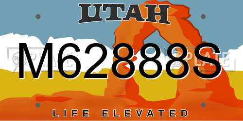 M62888S Utah License Plate