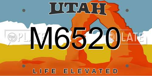 M6520 Utah License Plate