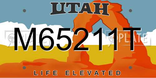 M65211T Utah License Plate