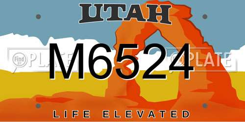 M6524 Utah License Plate