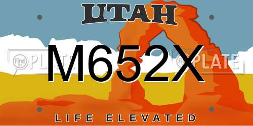 M652X Utah License Plate