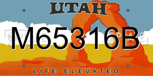 M65316B Utah License Plate