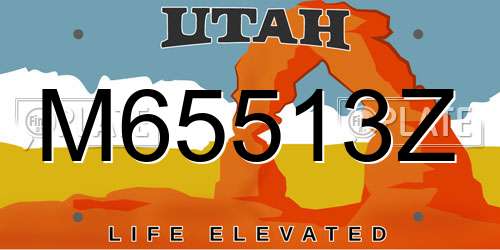 M65513Z Utah License Plate