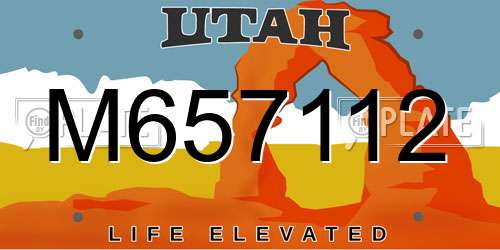 M657112 Utah License Plate