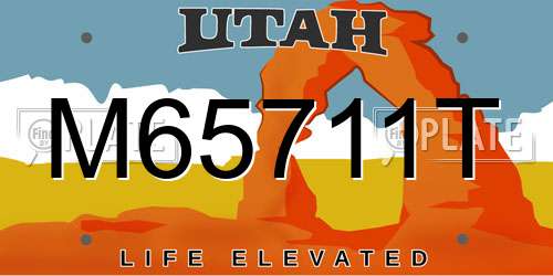 M65711T Utah License Plate