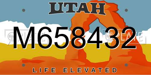 M658432 Utah License Plate