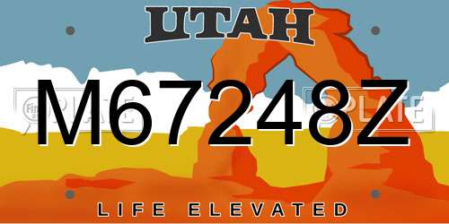 M67248Z Utah License Plate