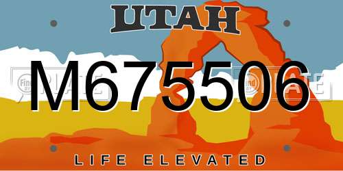 M675506 Utah License Plate