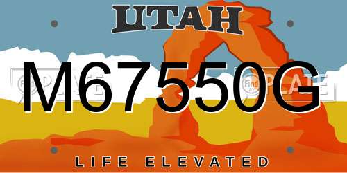 M67550G Utah License Plate