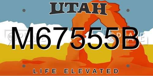 M67555B Utah License Plate