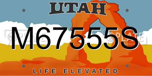 M67555S Utah License Plate