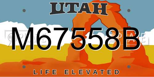 M67558B Utah License Plate