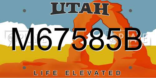 M67585B Utah License Plate
