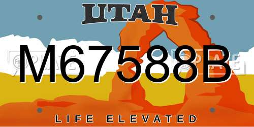 M67588B Utah License Plate