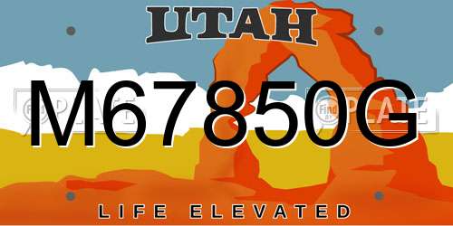 M67850G Utah License Plate