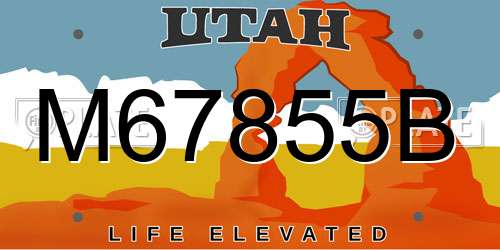 M67855B Utah License Plate