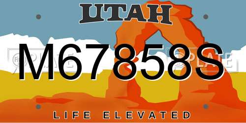M67858S Utah License Plate
