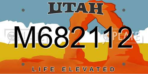 M682112 Utah License Plate