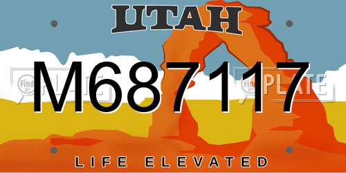 M687117 Utah License Plate