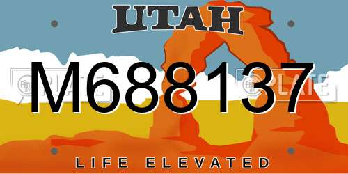 M688137 Utah License Plate