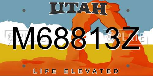 M68813Z Utah License Plate