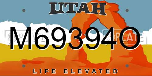 M69394O Utah License Plate