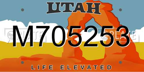 M705253 Utah License Plate