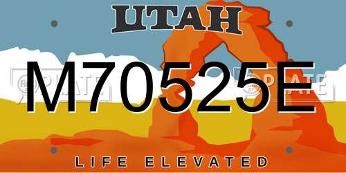 M70525E Utah License Plate