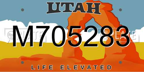 M705283 Utah License Plate