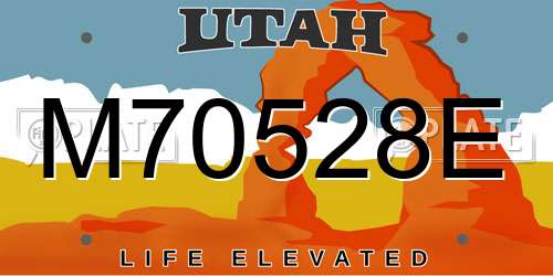M70528E Utah License Plate